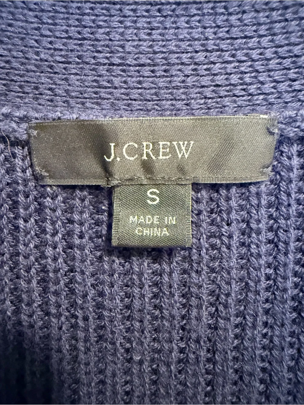 J.Crew Navy Cotton Cashmere Oversized Cardigan Sweater Size Small